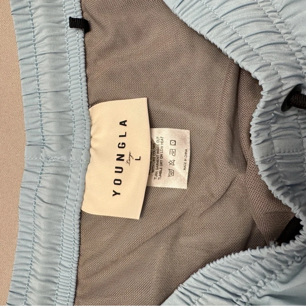 YoungLA Light Blue Elastic Waist Swim Shorts size large - Picture 3 of 5